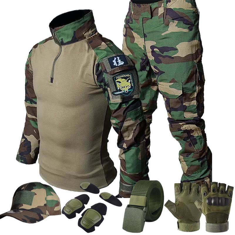 Hunting Outdoor Shirts - Taktik Kargo Üniforması Orman Yeşili Set