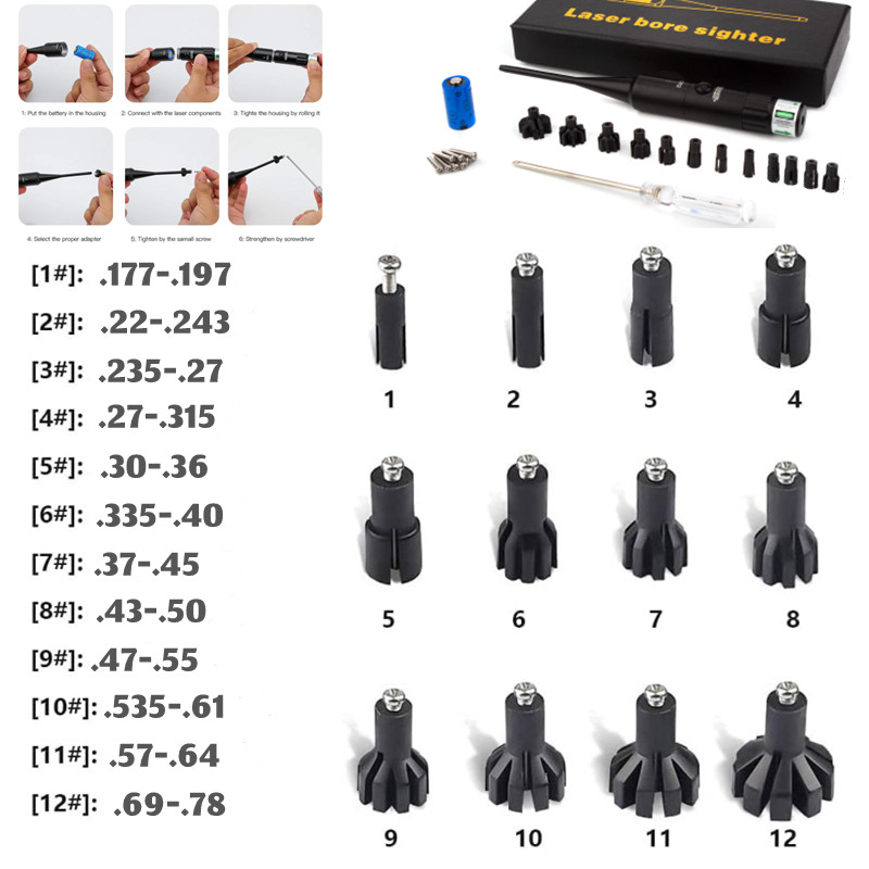 Laser Boresighter Kit - Taktik Lazer Boresighter Kiti Yeşil Kırmızı