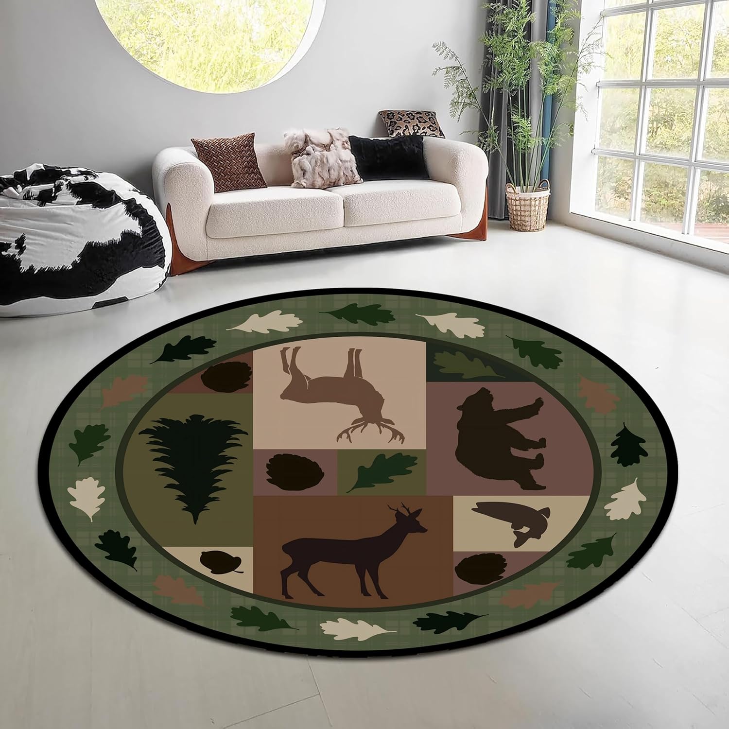 Vintage Doğa Ormanı Yuvarlak H - Hunting Outdoor Mat incelemesi ve fiyatı