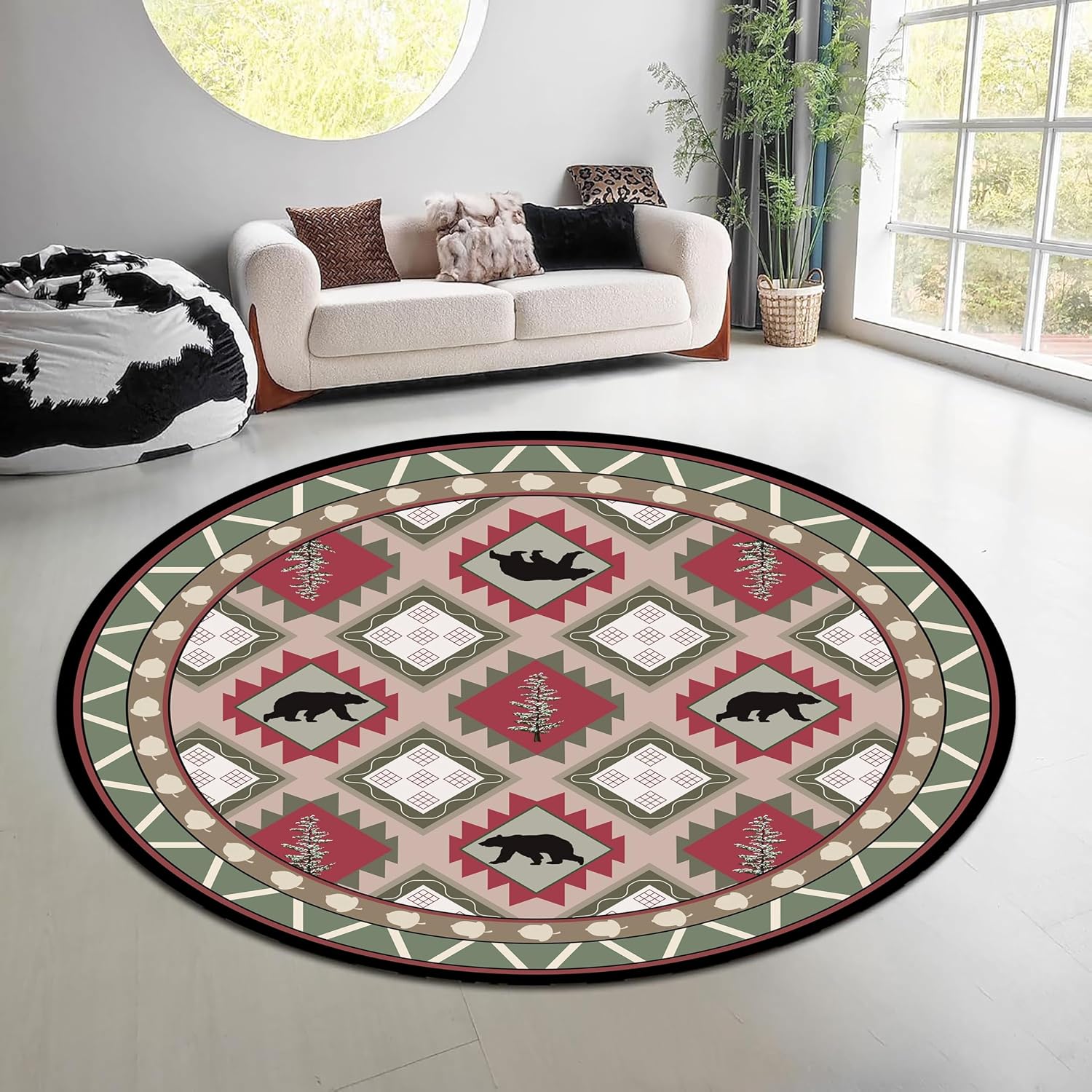 Vintage Doğa Ormanı Yuvarlak H - Hunting Outdoor Mat incelemesi ve fiyatı