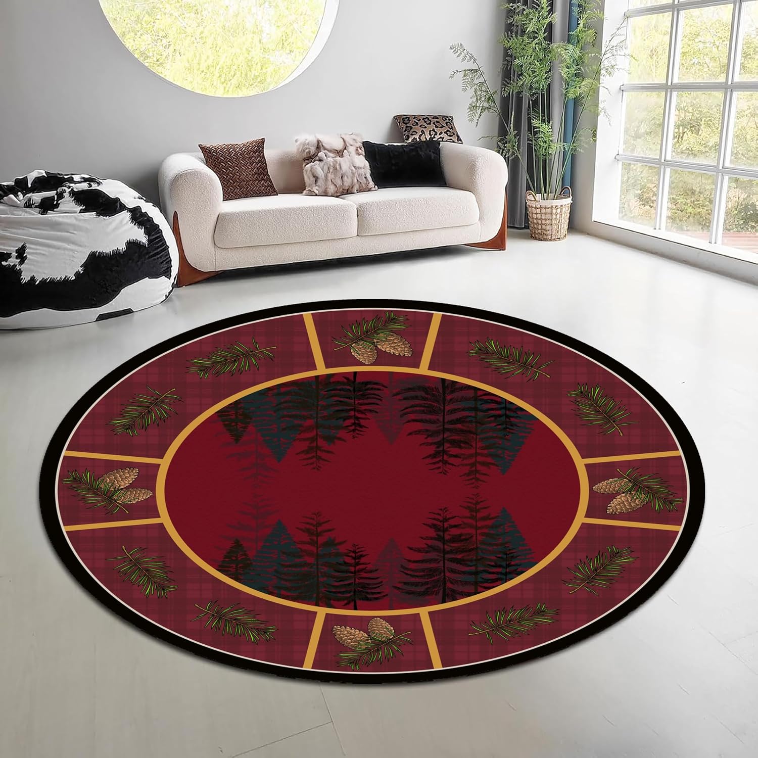 Vintage Doğa Ormanı Yuvarlak H - Hunting Outdoor Mat incelemesi ve fiyatı